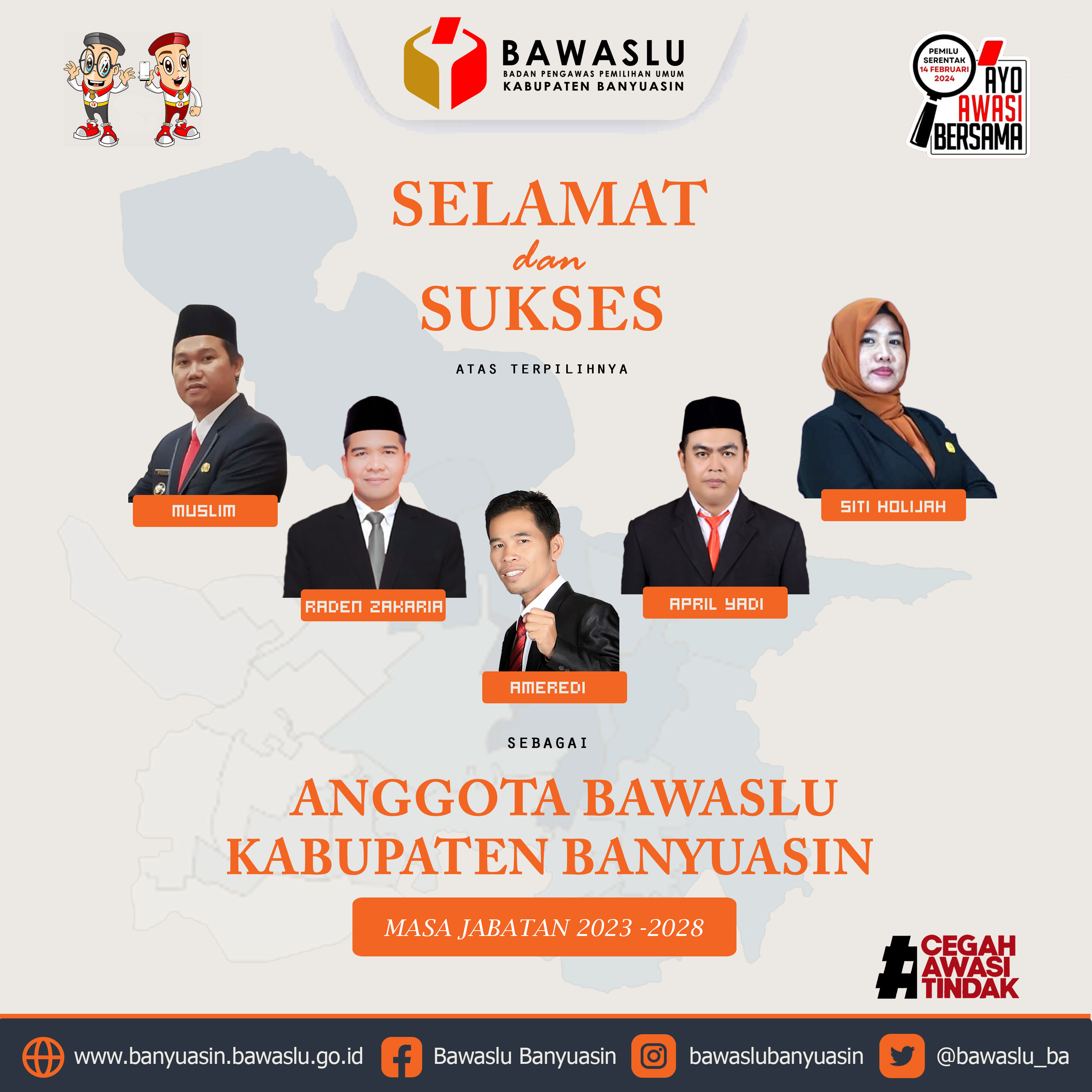 Selamat dan Sukses Kepada Lima Anggota Bawaslu Terpilih