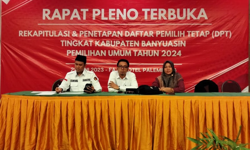 BAWASLU RAKOR REKAPITULASI & PENETAPAN DPT BERSAMA KPU KABUPATEN BANYUASIN