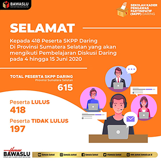 SKPP Daring Via Zoom Bersama Bawaslu Sumsel