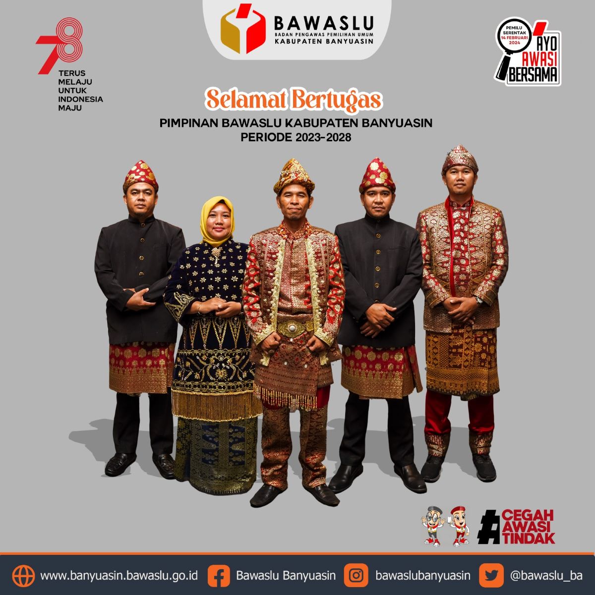 Selamat Bertugas Pimpinan Bawaslu Banyuasin