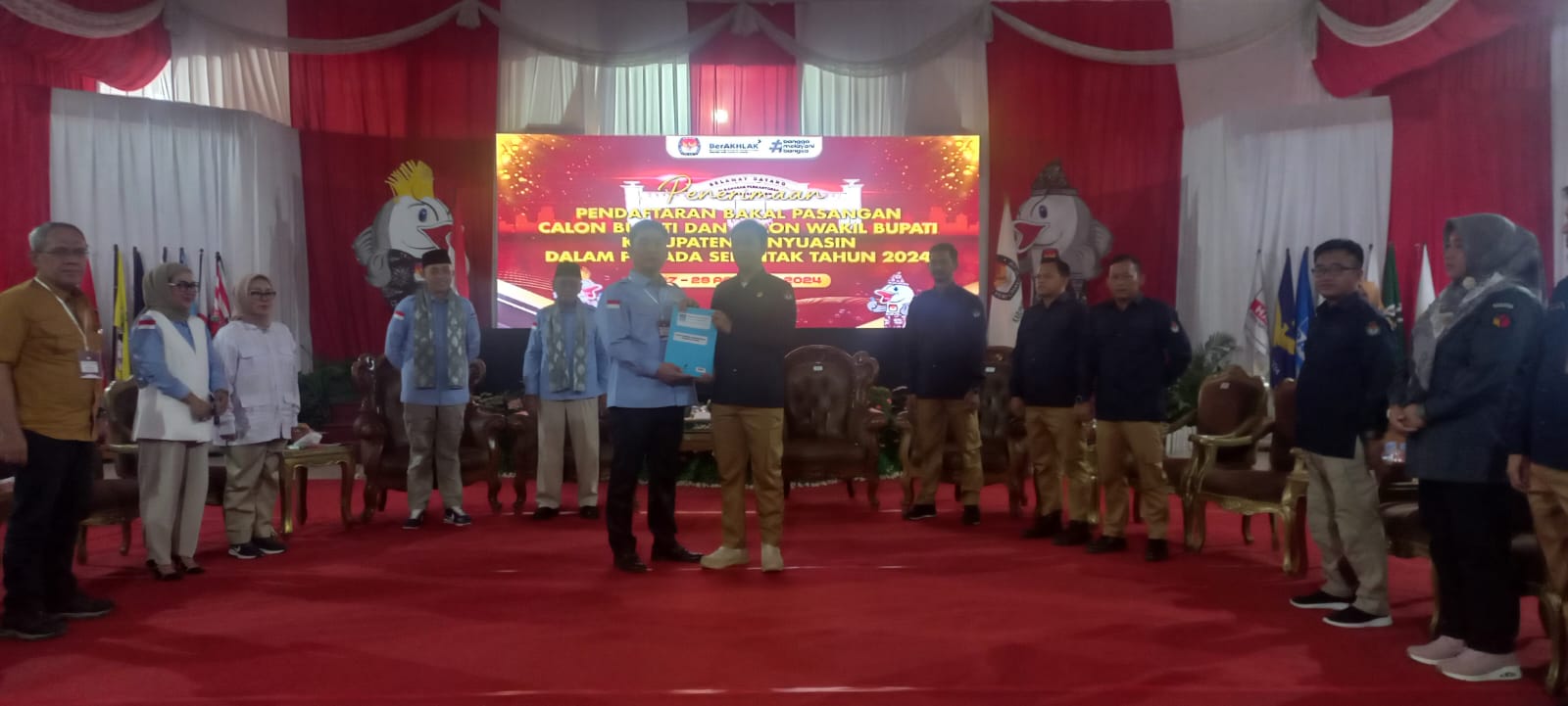 Bawaslu Banyuasin Awasi Melekat Hari Pertama Pendaftaran Pencalonan Bupati dan Wakil Bupati