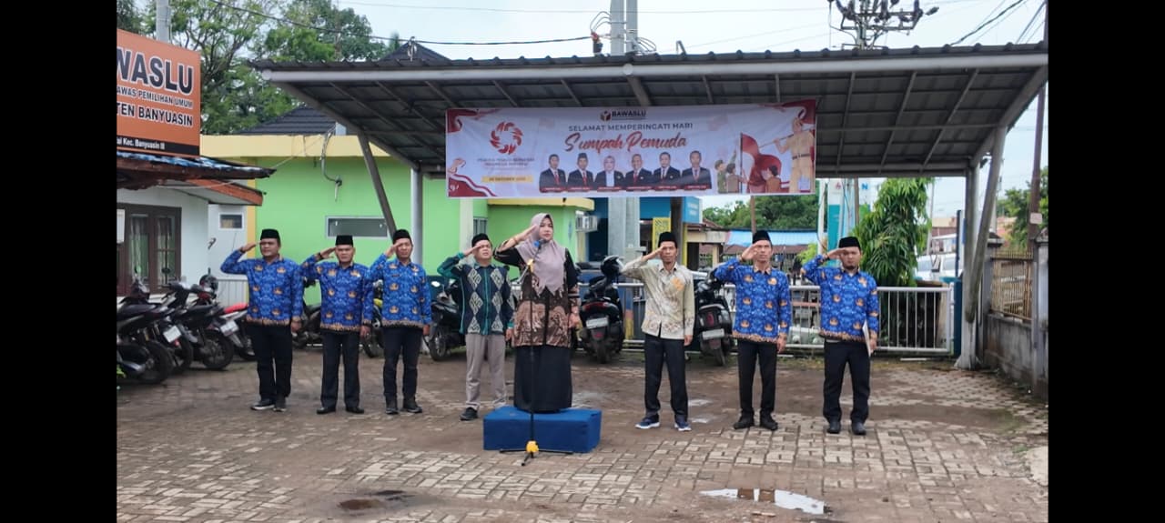 Bawaslu Banyuasin Gelar Upacara Peringatan Hari Sumpah Pemuda ke-97: Pemuda Bergerak, Indonesia Bersatu